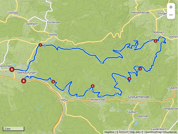 gravel tour kaufunger wald in hessen, graveltour hessen